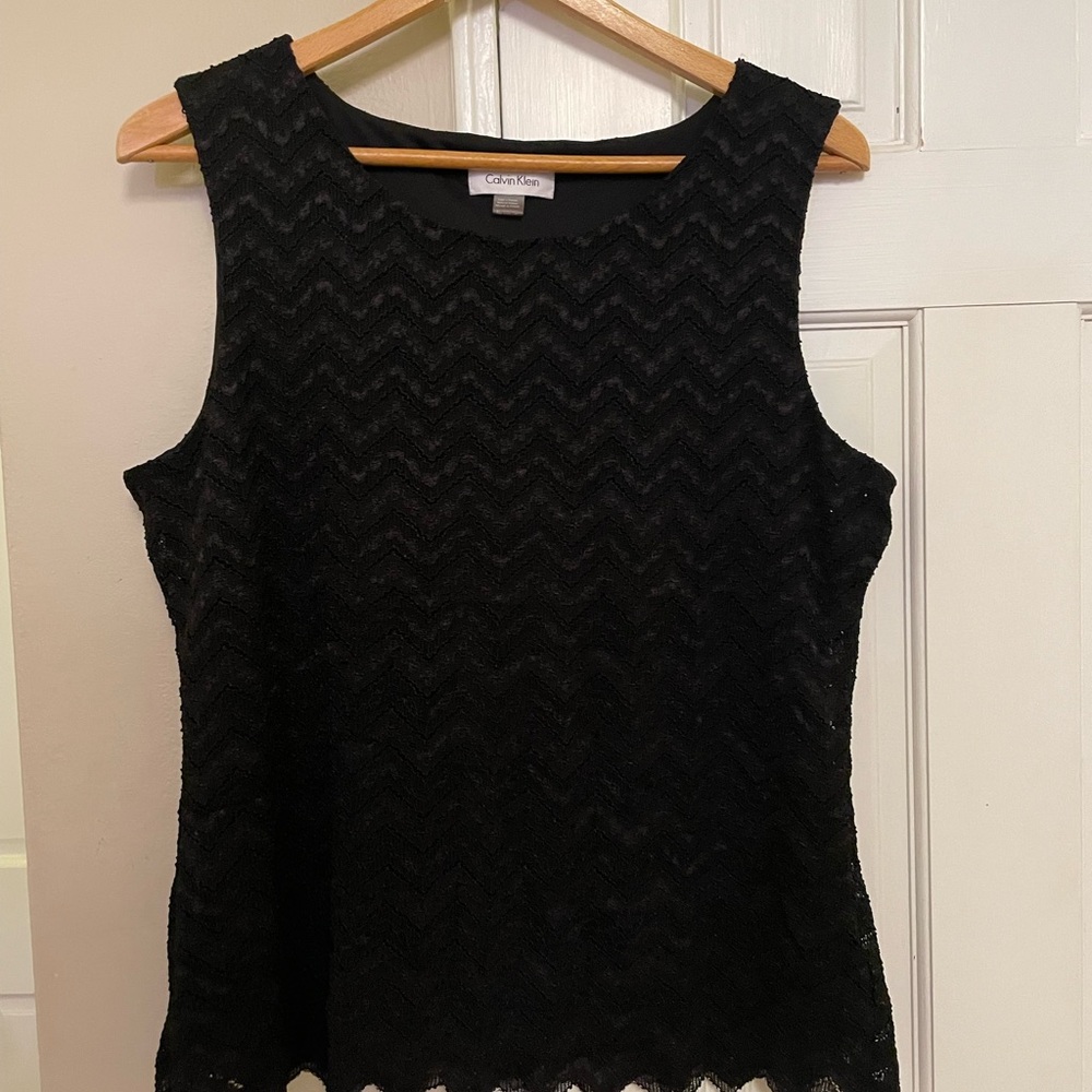 Calvin Klein Black Textured Tank Top